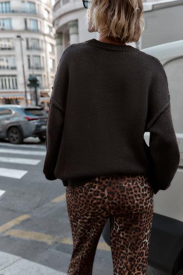 ANIMAL PRINT FLARE TROUSERS - Leopard by Zara - Image 6