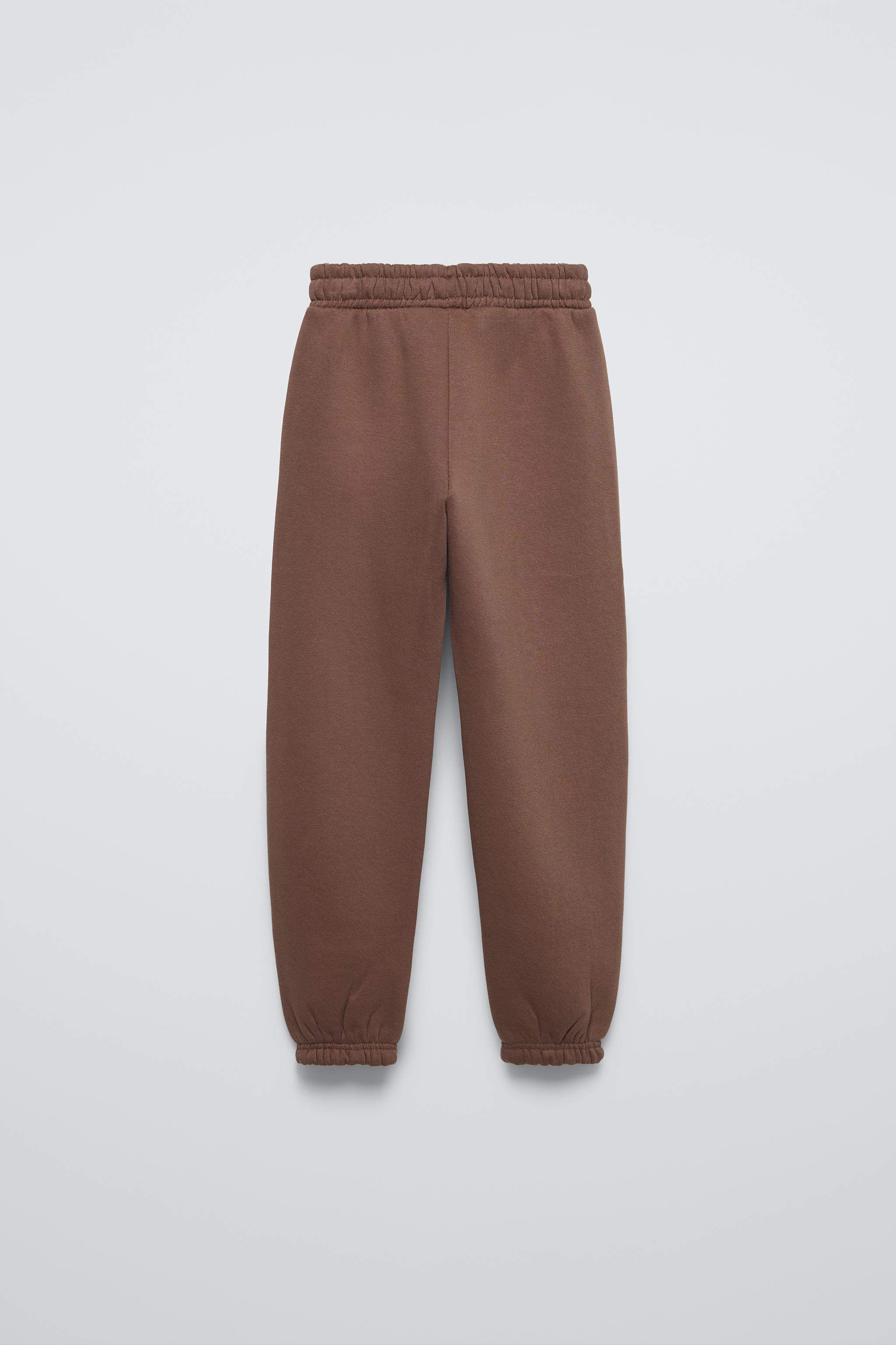 PLUSH JOGGERS Brown ZARA United Kingdom