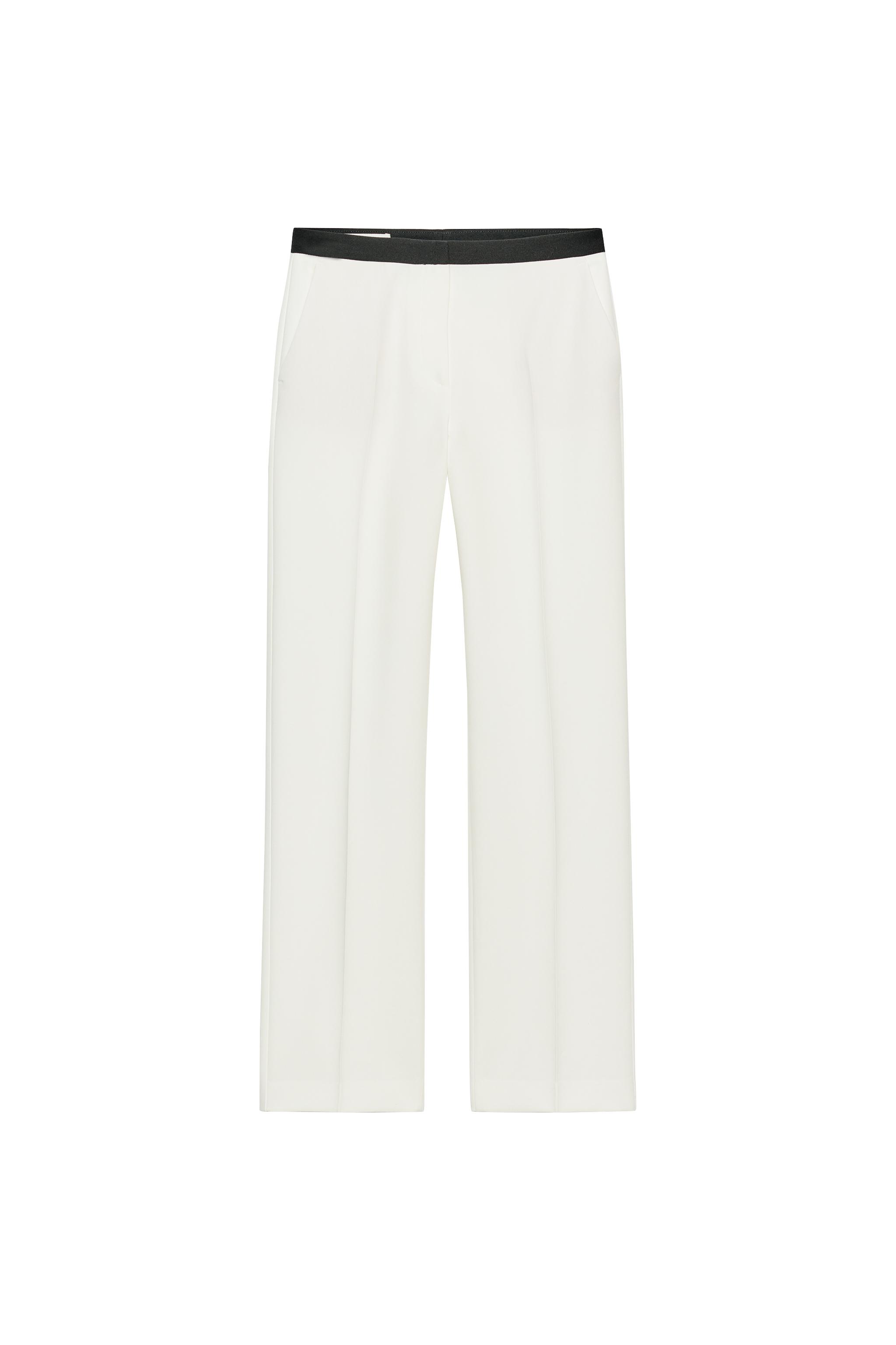 CONTRAST WAIST STRAIGHT PANTS