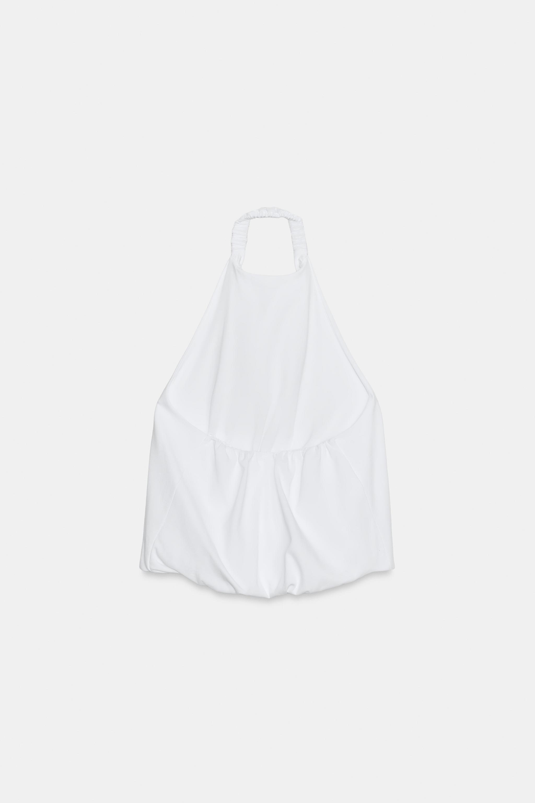 HEAVY COTTON BALLOON HALTER TOP
