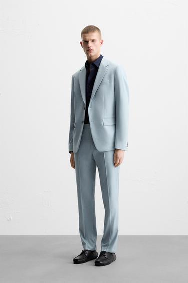 Zaras KOSTYM SLIM FIT - Turkos