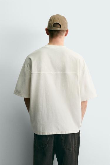 BASIC BOXY FIT T-SHIRT - Oyster-white by Zara - Image 2