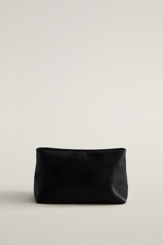 LEATHER NAPA WASH BAG - Black by Zara - Image 0