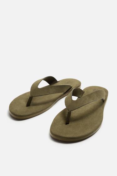 SANDALES À BRIDES - Vert kaki de Zara - Image 3