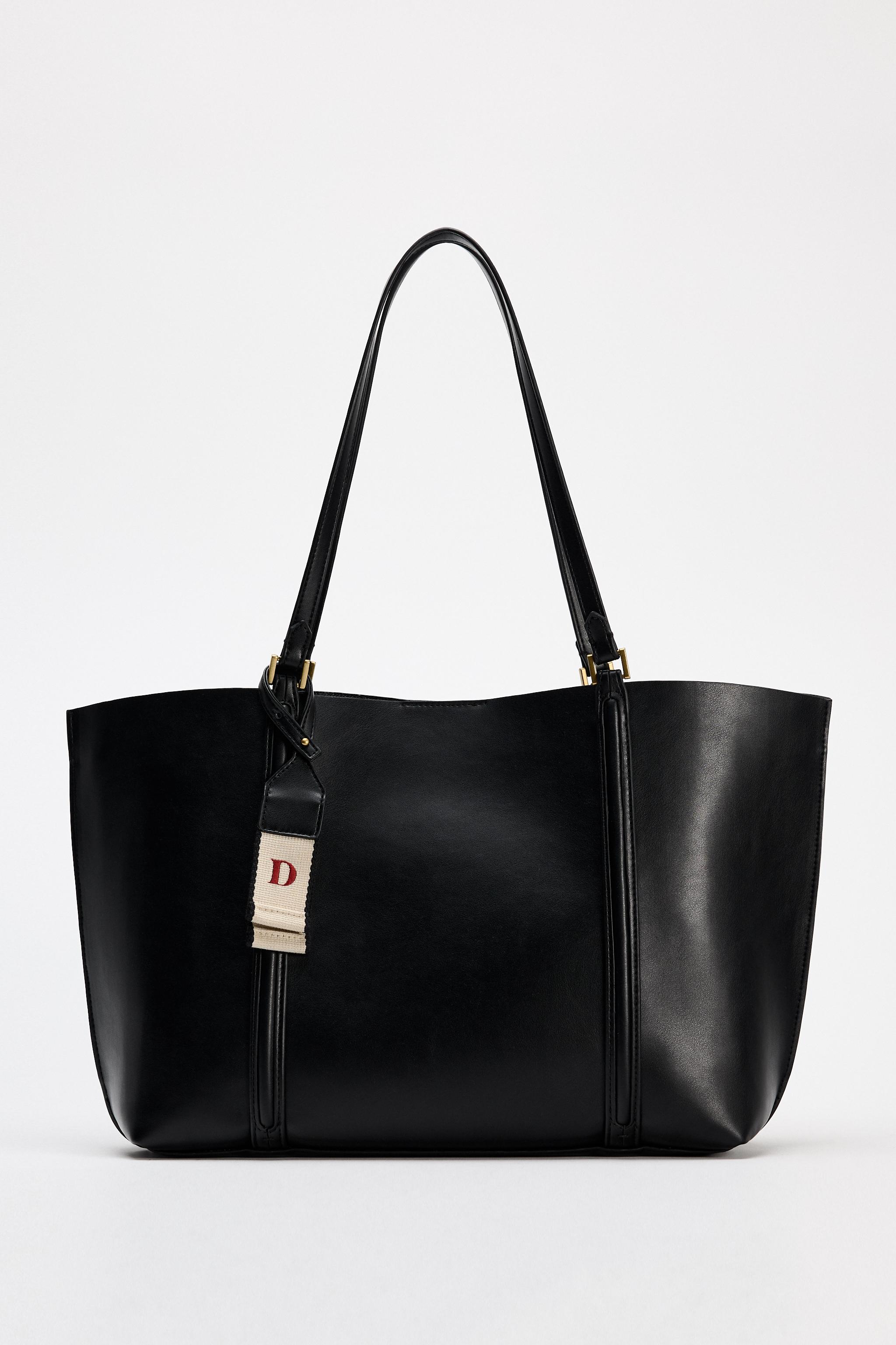 Zara leather shopper bag sale