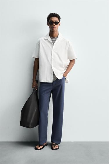CAMISA RELAXED FIT POPELINA - Blanco roto de Zara - Imagen 0