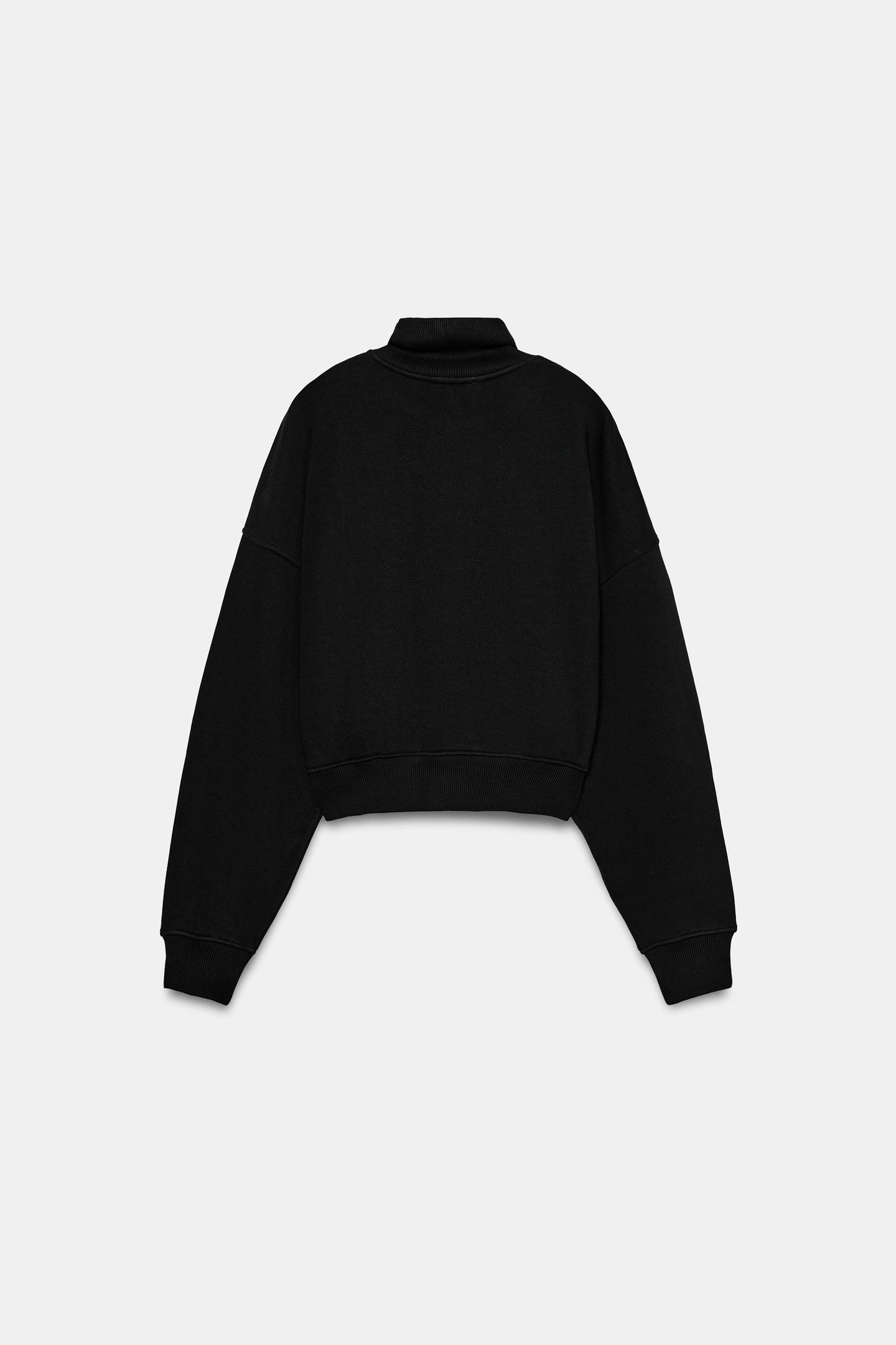 Женская толстовка Zara ZIP, цвет: Чёрный — фото 6