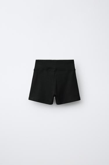 LEGGING COURT CÔTELÉ - Noir de Zara - Image 1