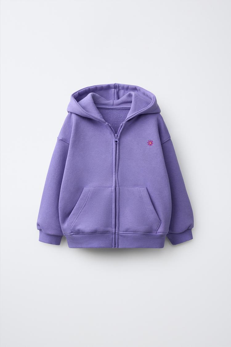 Sudadera cremallera capucha bordado