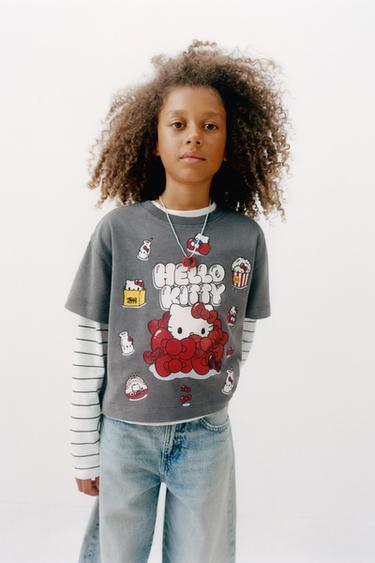 HELLO KITTY © SANRIO T-SHIRT - Anthracite grey by Zara