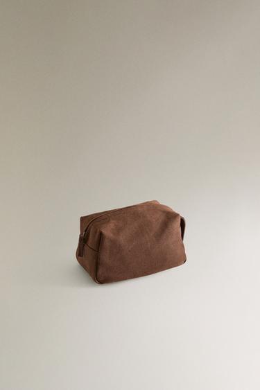 MEDIUM CANVAS WASH BAG - Brown by Zara - Image 1