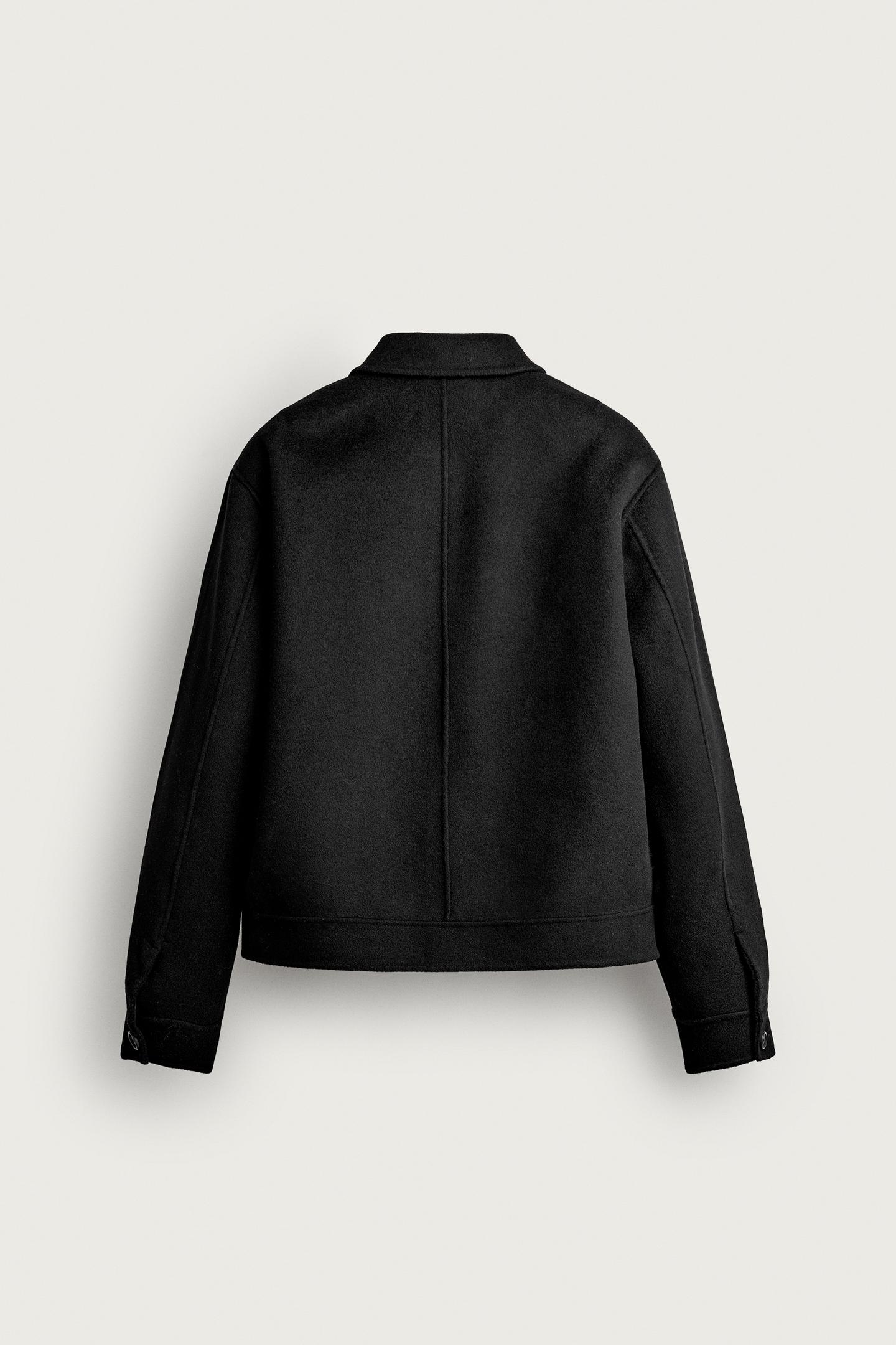 Мужская куртка Zara 100% Wool Cropped Fit, цвет: Чёрный — фото 7
