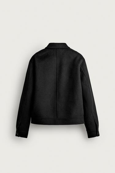 100% WOOL CROPPED JACKET — Black 2