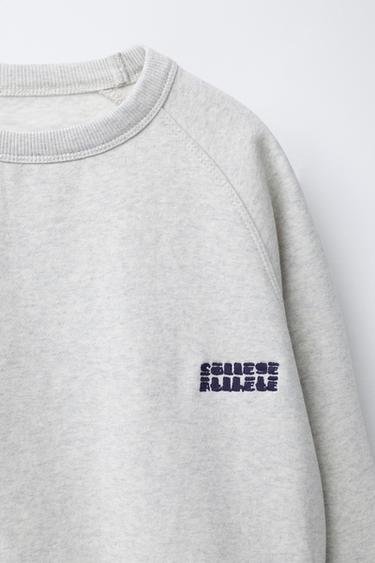 ENSEMBLE SWEAT-SHIRT ET PANTALON JOGGER BRODÉS - Gris chiné de Zara - Image 5