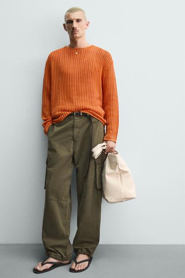 WASHED TEXTURED JUMPER - Orange by Zara - Image 5