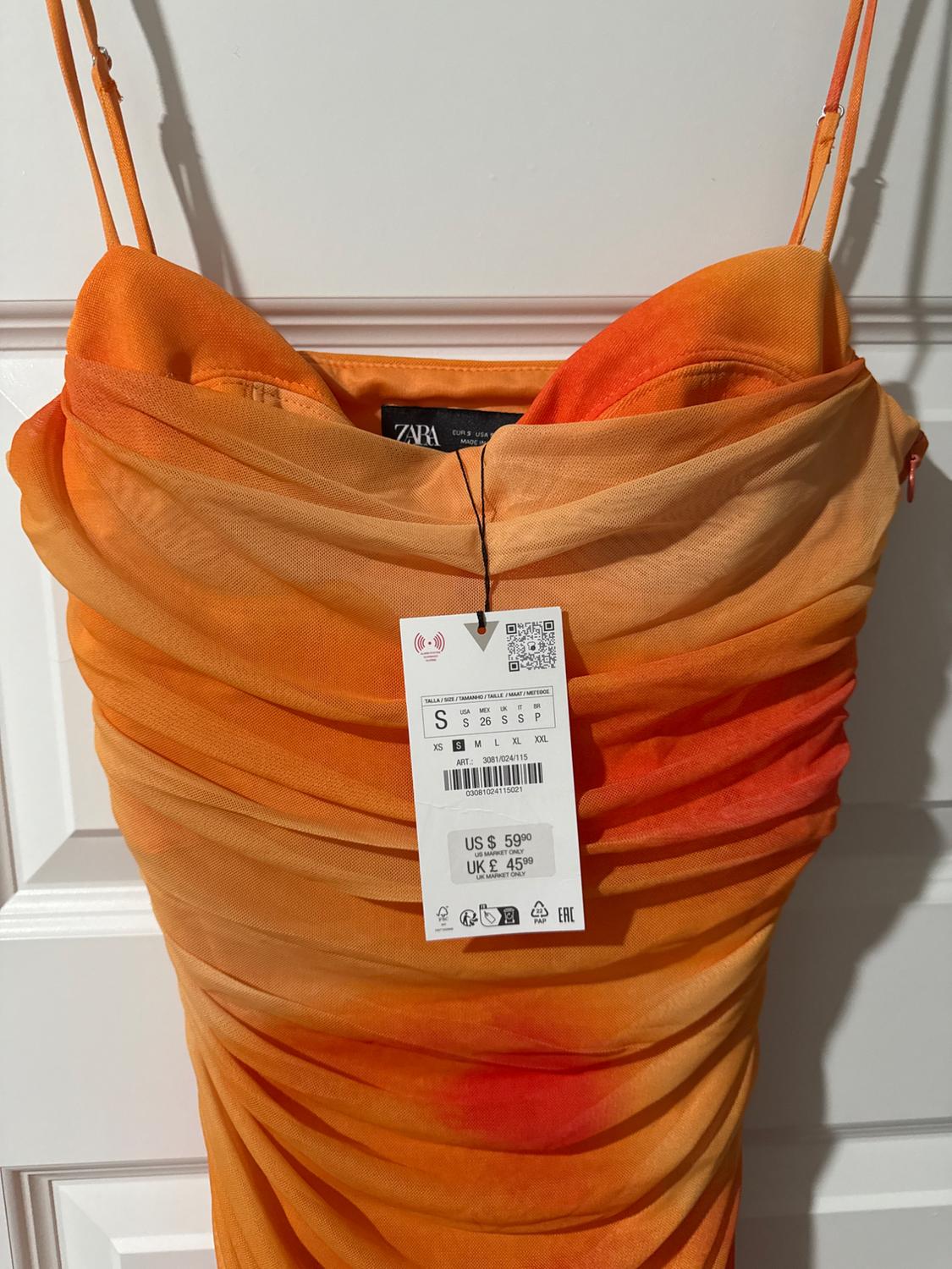 STRAPLESS PRINTED TULLE DRESS - Image 2