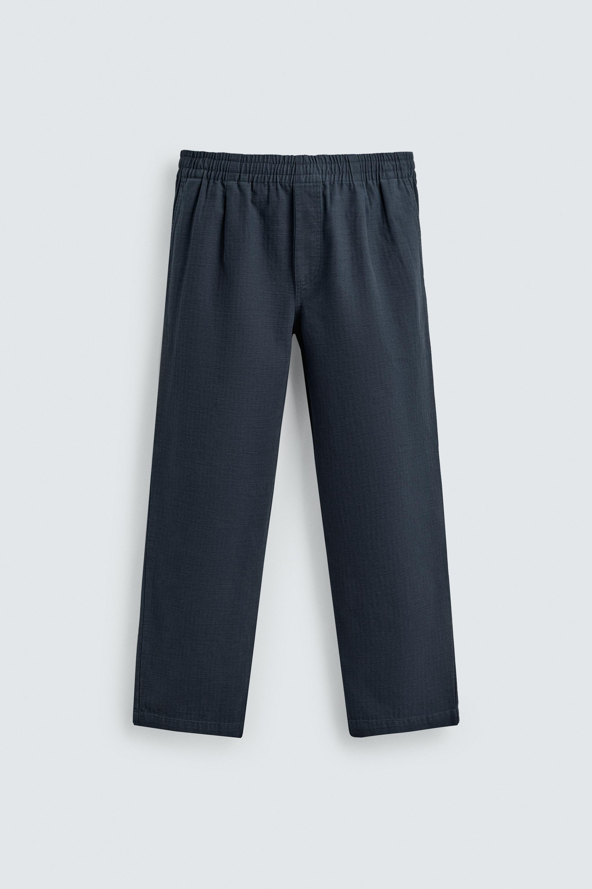 HERRINGBONE RELAXED FIT PANTS