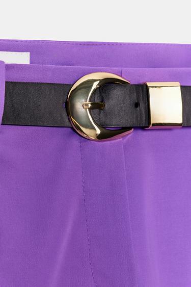 STRAIGHT TROUSERS WITH BELT - Purple by Zara - Image 8