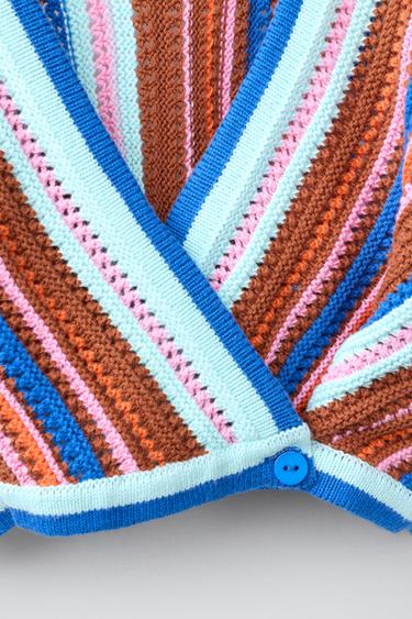 GILET EN MAILLE CROISÉ - Multicolore de Zara - Image 2
