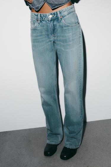 JEANS TRF WIDE LEG TIRO BAJO - Azul / Gris de Zara