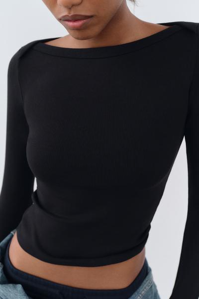 RIB KAYIK YAKA T-SHİRT_2