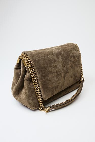 LEATHER SHOULDER BAG -  by Zara