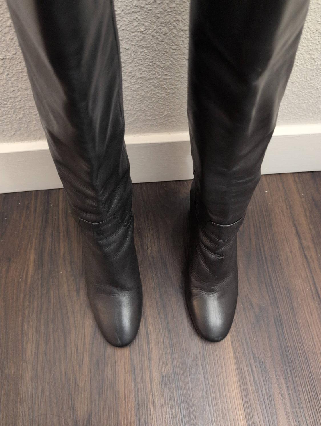 HEELED LEATHER KNEE HIGH BOOTS - Image 3