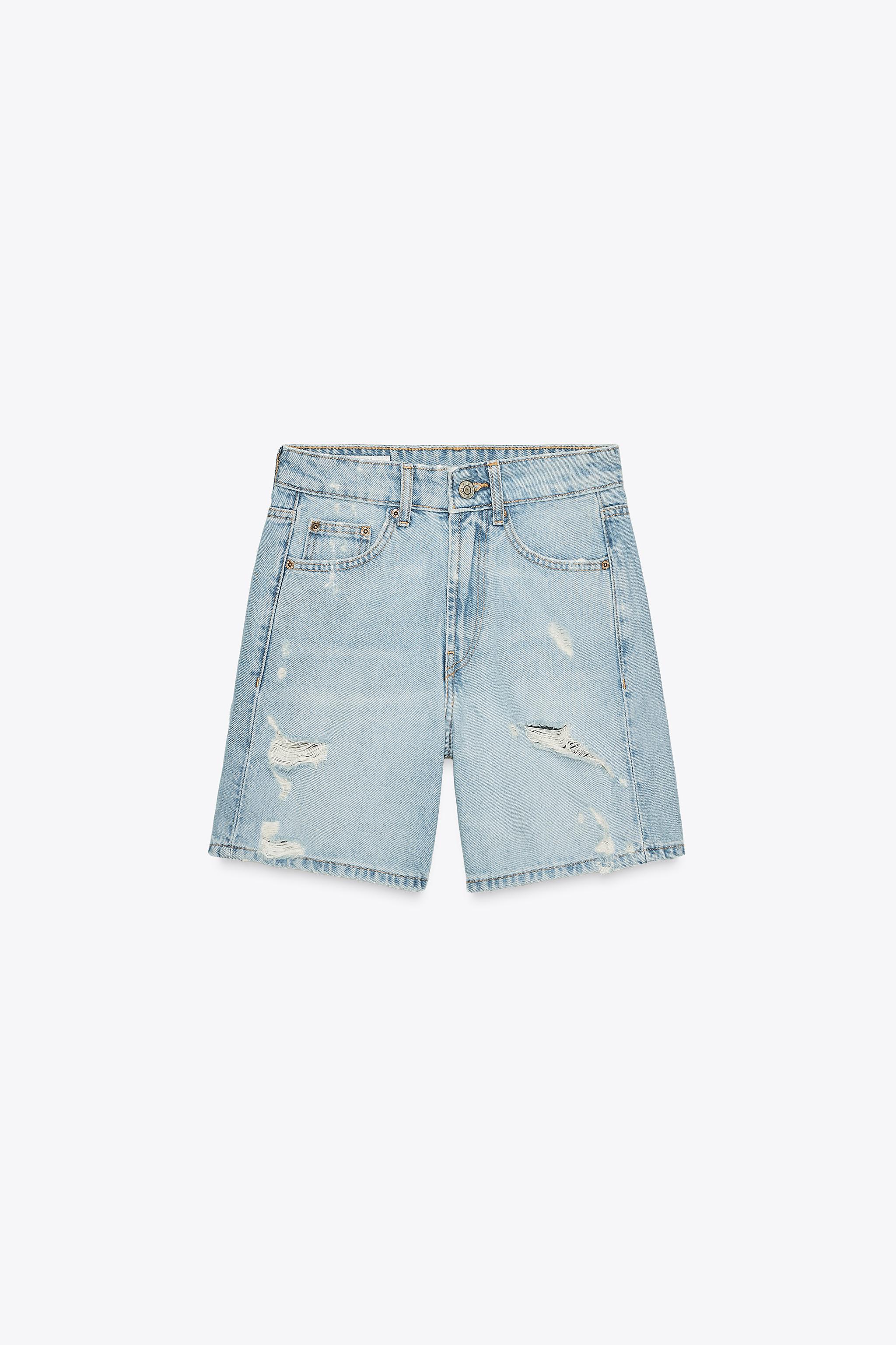 BERMUDA EN JEAN TRF DÉCHIRÉ TAILLE MOYENNE