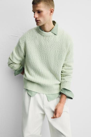PULLOVER MIT UNREGELMÄSSIGEM STRUKTURMUSTER - Hellgrün von Zara - Bild 0