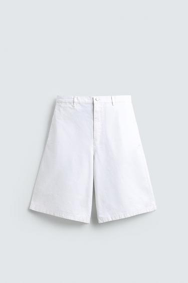 RELAXED FIT CHINO BERMUDA SHORTS - White by Zara