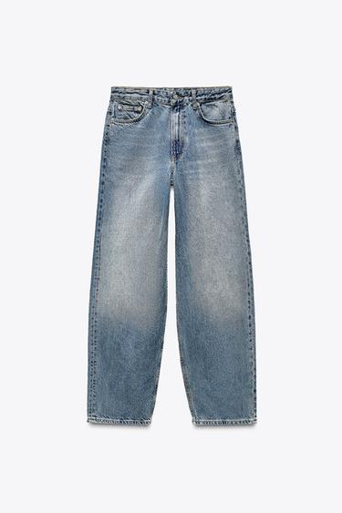 Zara MID WAIST BAGGY JEANS ZW COLLECTION - Light blue