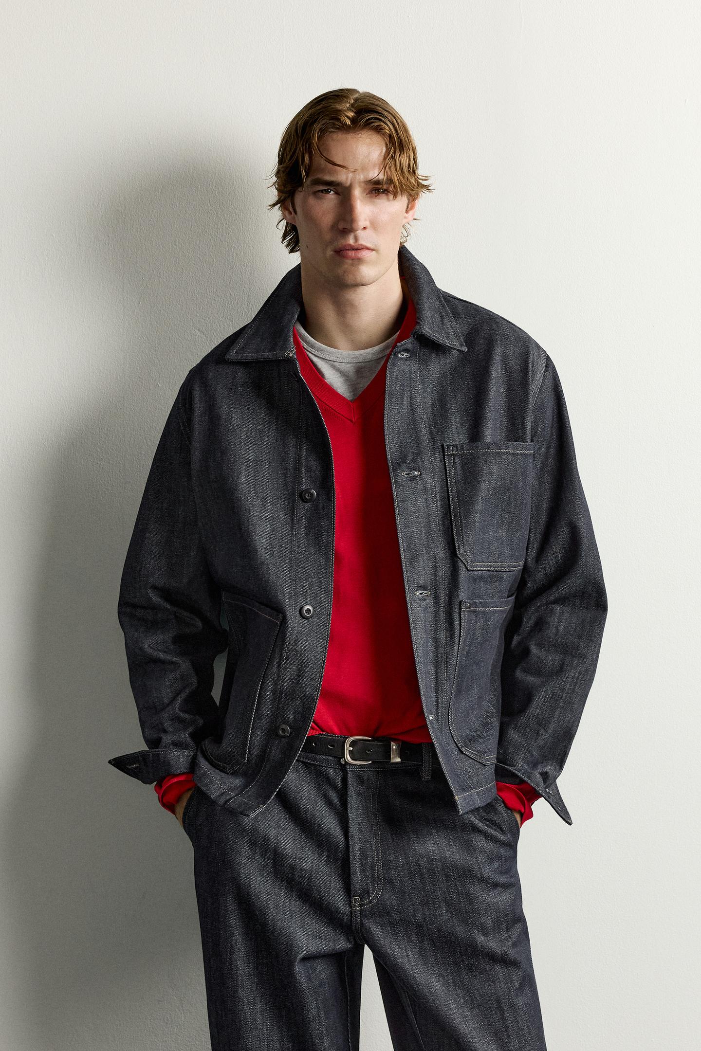Мужская рубашка Zara Pocket Denim Overshirt, цвет: Индиго — фото 2