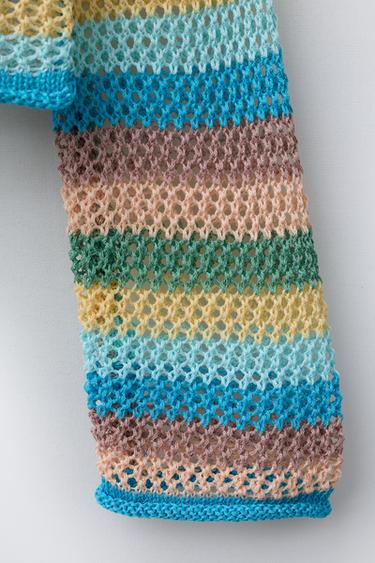 PULL EN RÉSILLE À RAYURES - Rayures de Zara - Image 3