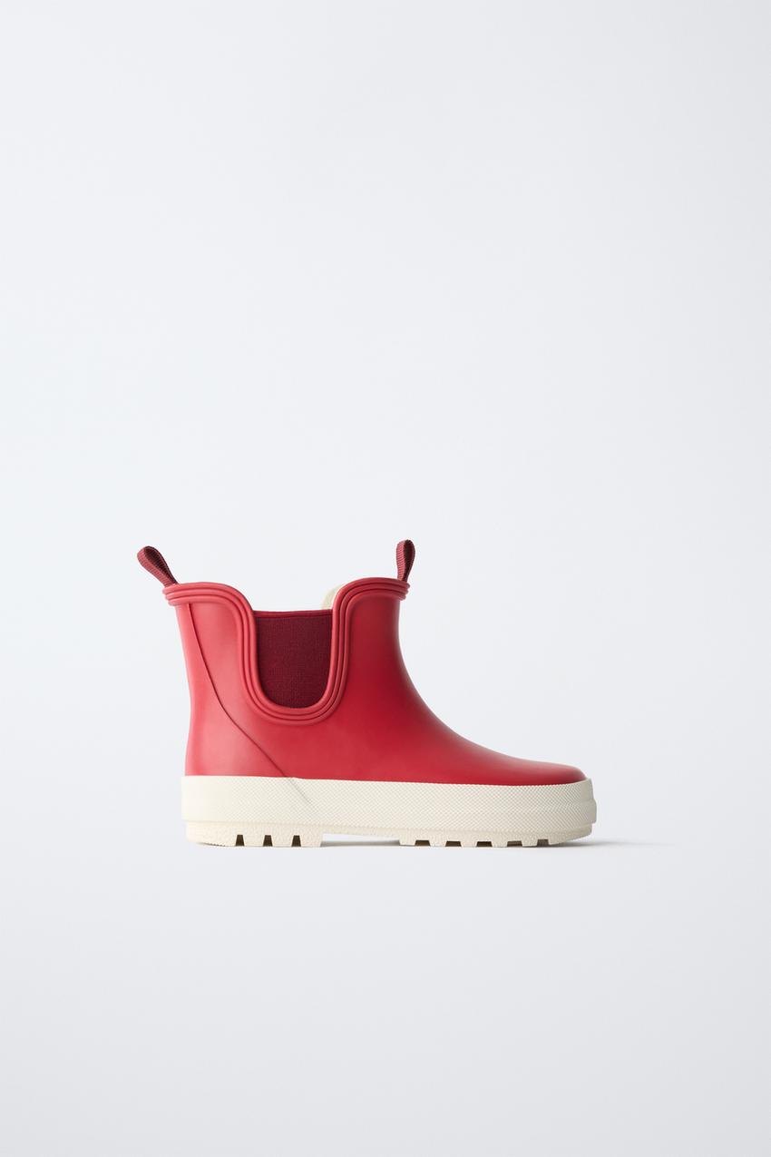 STIVALI DA PIOGGIA ELASTICIZZATI Rosso ZARA Italia Italy