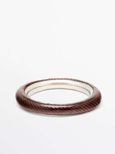 Pulsera esmalte textura - Plata de Zara - Imagen 0