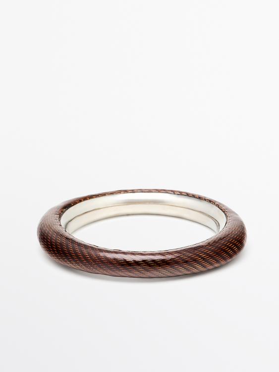 Textured enamelled bracelet from Zara - $130