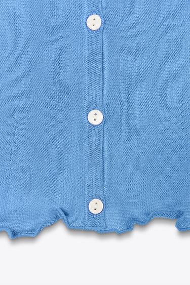 RUFFLED KNIT TOP - Blue by Zara - Image 7