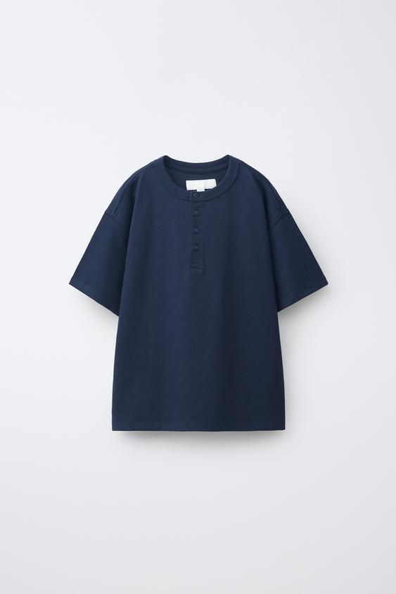 HENLEY COLLAR POLO SHIRT - Navy blue de Zara - Imagen 0