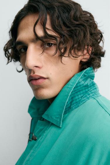 BLOUSON COUPE CARRÉE À BRANDEBOURGS - Vert d'eau de Zara - Image 4