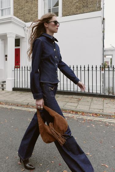 CAMISA Z1975 DENIM ENTALLADA - Azul de Zara