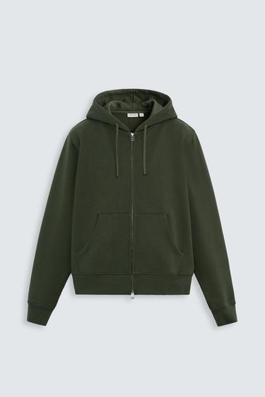 HEAVYWEIGHT ZIP-UP SWEATSHIRT - Khaki by Zara