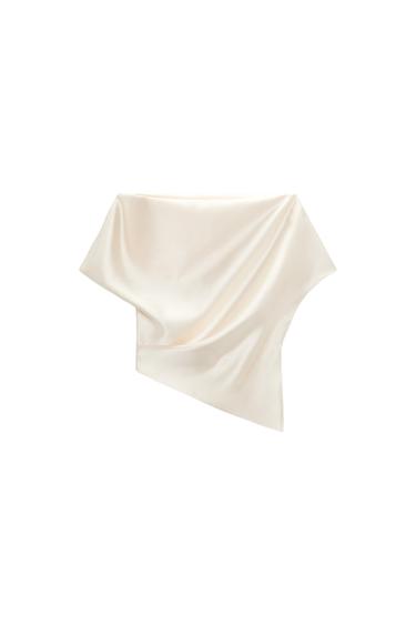 ASYMMETRICAL SATIN EFFECT TOP