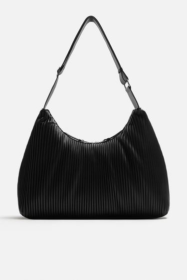 Zara PLEATED SHOULDER BAG - Black - Image 0