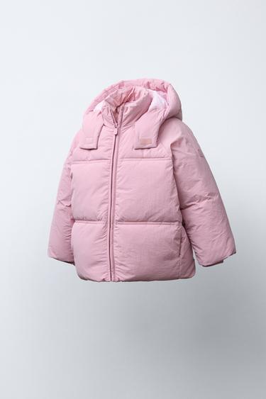 VESTE REMBOURRÉE À CAPUCHE DÉPERLANTE - Rose de Zara - Image 1