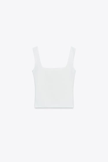 FLORAL EMBROIDERED STRETCH TOP - White by Zara - Image 4