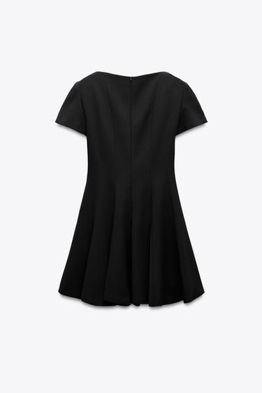 ROBE COURTE GODETS COLLECTION ZW - Noir de Zara - Image 4