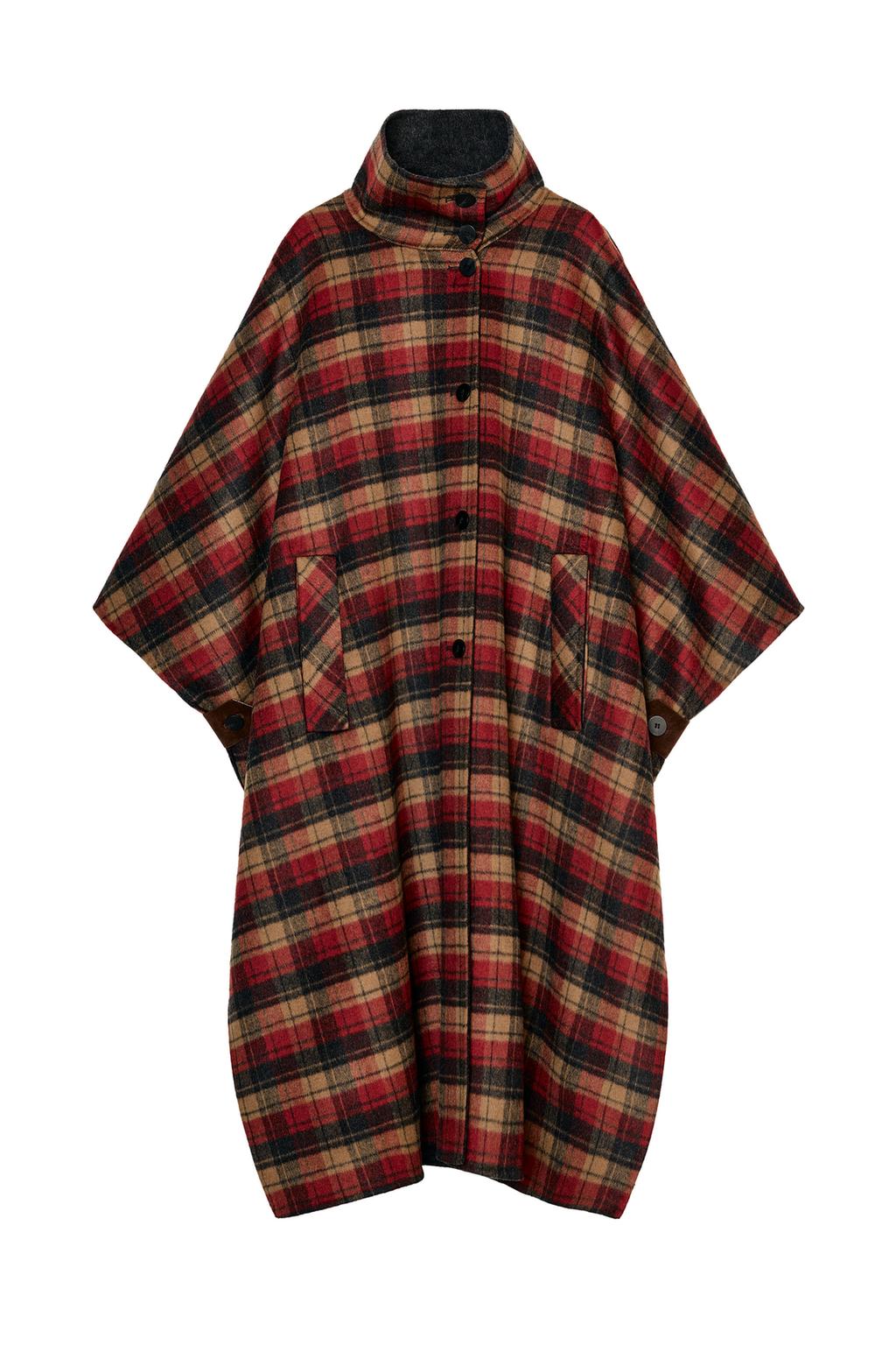 PLAID WOOL CAPE ZW COLLECTION LIMITED EDITION - image 4