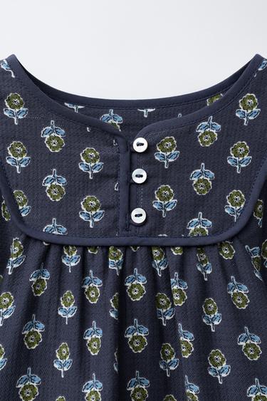 Zara FLORAL PRINT DRESS - Blue