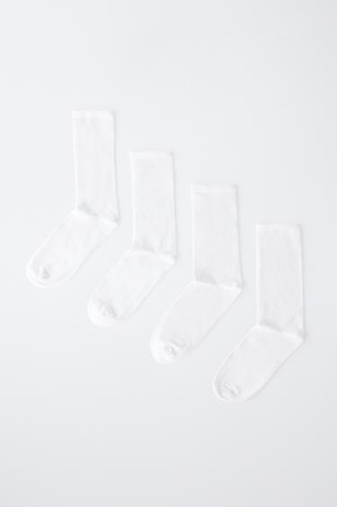 FOUR-PACK OF MID-CALF SOCKS - White by Zara