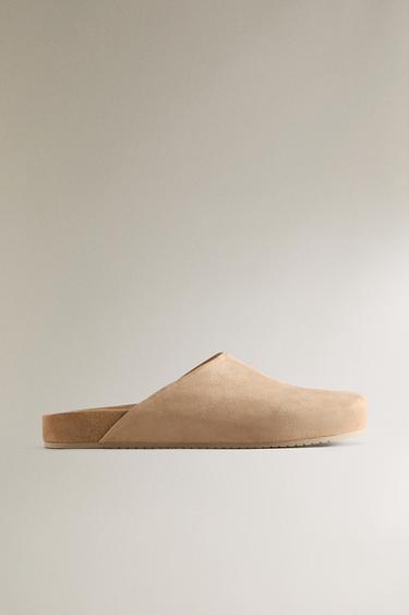 MINIMALIST LEATHER CLOGS - Taupe Grey by Zara - Image 0